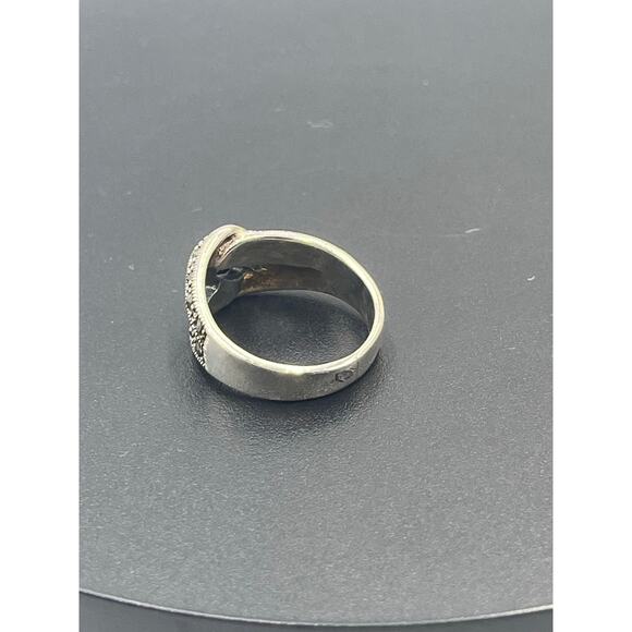 Sterling Silver 925 Marcasite Twist Knot Wrapped Ring Sz 8.25 - Picture 9 of 9